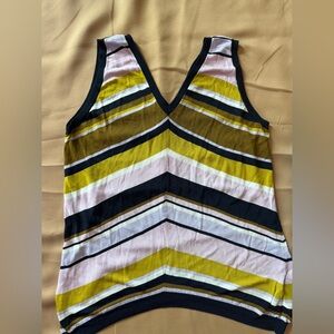 Ted Baker Yellow and Navy Striped Top